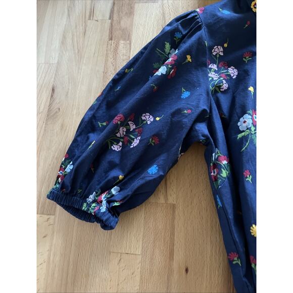 Kate Spade Belted Navy Bouquet Toss Pleated Lake Dress With Pockets Small - Picture 4 of 11